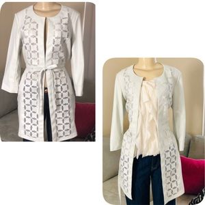 LENA GABRIELLE BONE COLOR FAUX LEATHER JAC…